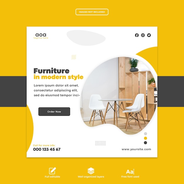 Novo modelo de postagem de instagram de design de mídia social para móveis modernos