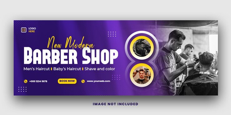 PSD novo modelo de postagem no instagram para mídia social de barbearia moderna