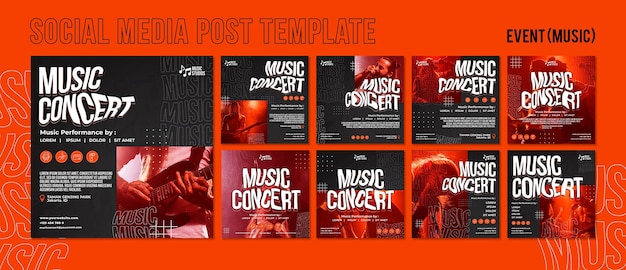 PSD novo modelo de postagens do instagram para concertos de música normal