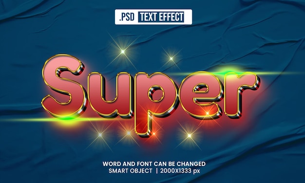 PSD novo psd de efeitos de texto super 3d