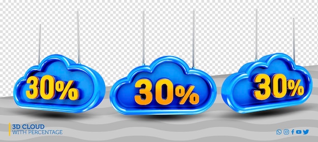 NUAGE 3D AVEC POURCENTAGE COLORÉ POUR LA JOURNÉE DES ENFANTS