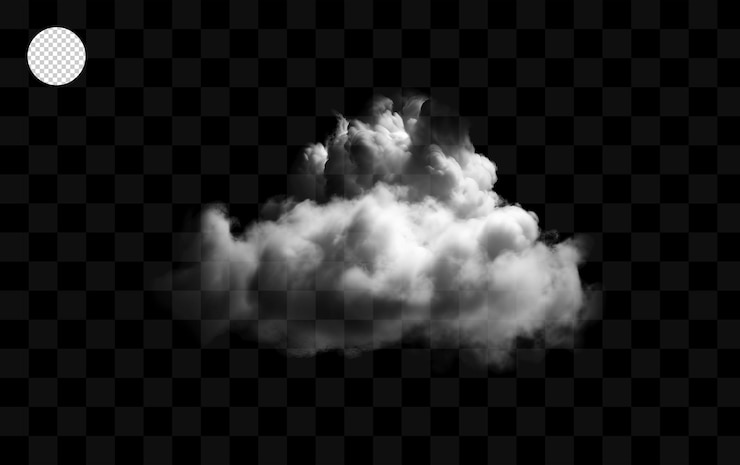 PSD nuage blanc sur fond transparent