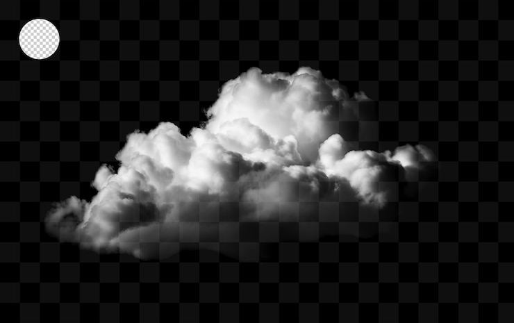 PSD nuage blanc sur fond transparent