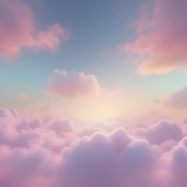 PSD nuage de ciel pastel et fond dégradé de couleur lumière du soleil aigenerated