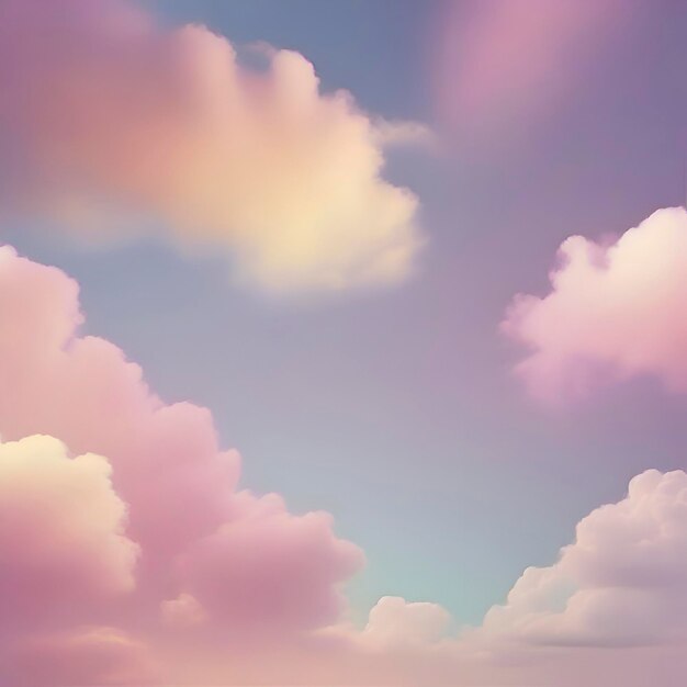 PSD nuage de ciel pastel et fond dégradé de couleur lumière du soleil aigenerated