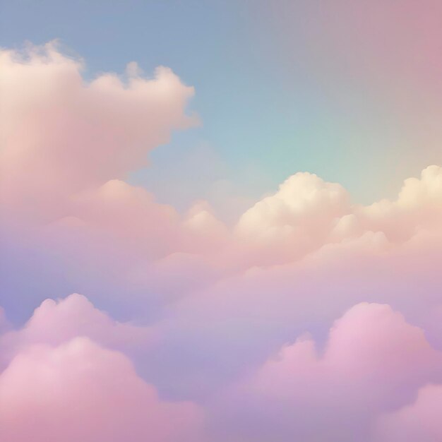 PSD nuage de ciel pastel et fond dégradé de couleur lumière du soleil