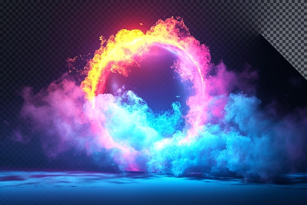 PSD nuage coloré avec effet d'éclairage double sur fond transparent