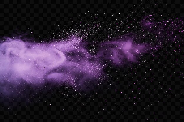 PSD un nuage de fumée coloré avec un fond violet avec des étoiles