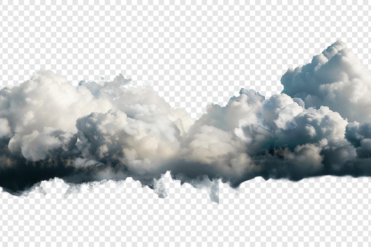 PSD nuage isolé sur un fond transparent