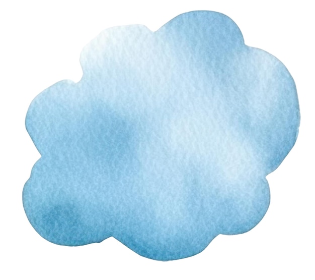 PSD nuage peint à l'aquarelle elément de conception dessiné à la main isolé sur un fond transparent