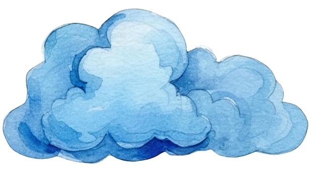 PSD nuage peint à l'aquarelle elément de conception dessiné à la main isolé sur un fond transparent