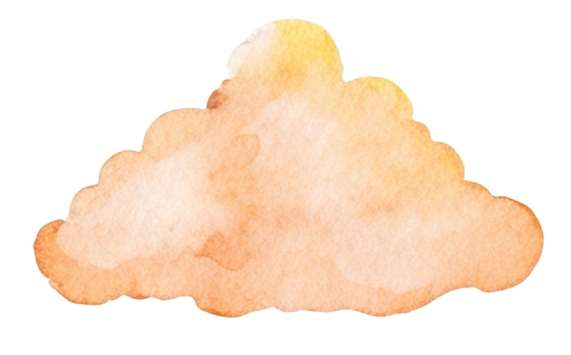 PSD nuage peint à l'aquarelle elément de conception dessiné à la main isolé sur un fond transparent