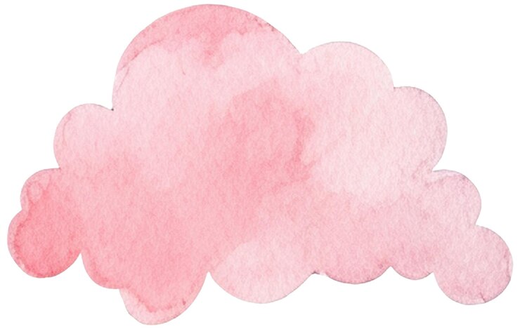 PSD nuage peint à l'aquarelle elément de conception dessiné à la main isolé sur un fond transparent