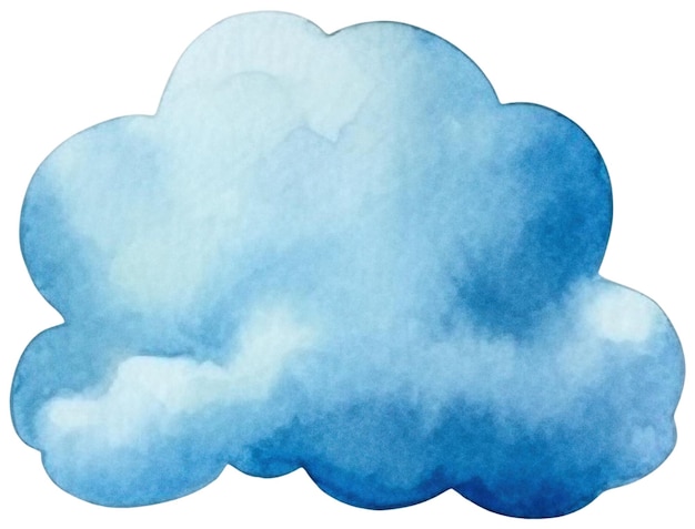 PSD nuage peint à l'aquarelle elément de conception dessiné à la main isolé sur un fond transparent