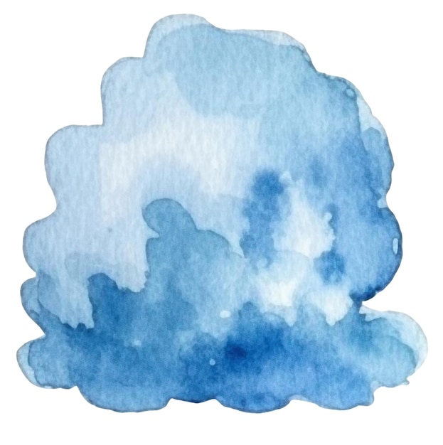 PSD nuage peint à l'aquarelle elément de conception dessiné à la main isolé sur un fond transparent