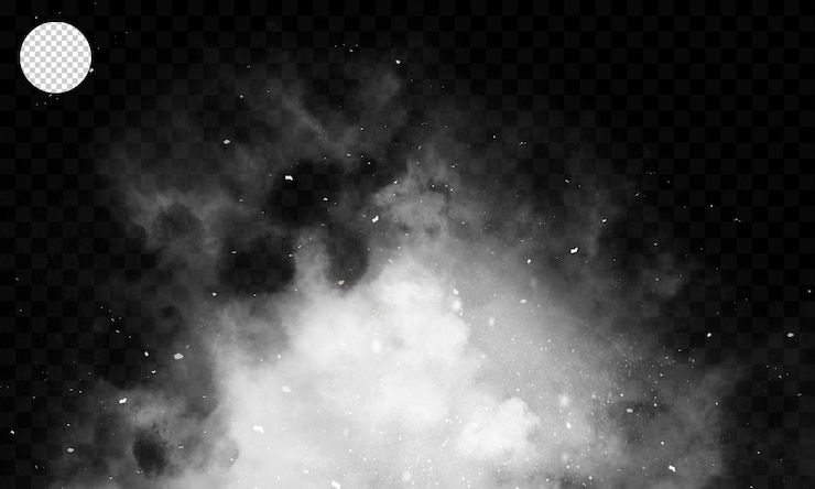 PSD nuage de poussière avec des particules de sol réalistes