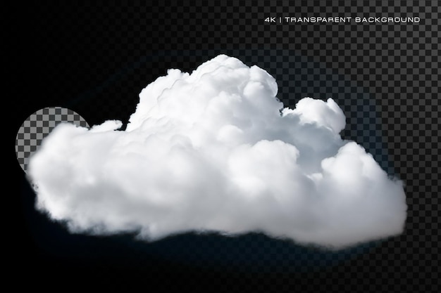 Nuage propre blanc réaliste sur fond transparent