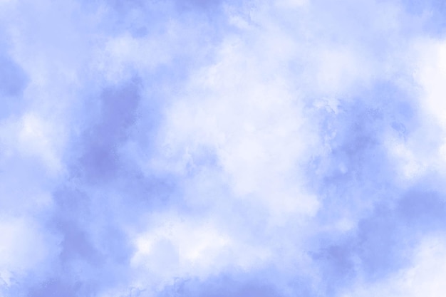 PSD nuages doux dans le ciel de couleur bleue pour l'arrière-plan avec des techniques d'aquarelle