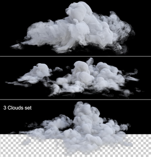 PSD nuages isolés rendu 3d