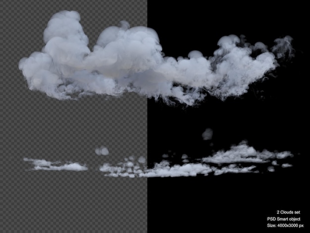 Nuages Isolés Rendu 3d