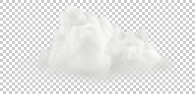 PSD des nuages moelleux isolés sur des arrière-plans transparents