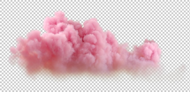 Des nuages pastel roses doux et réalistes sur des arrière-plans transparents