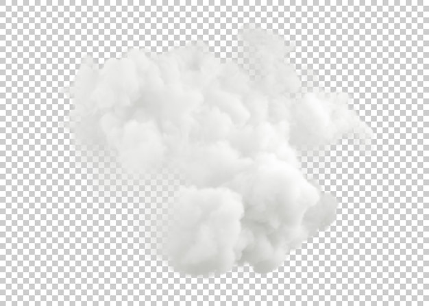 PSD des nuages purs, la stratosphère, la créativité, des formes isolées, un fond transparent, un rendu 3d.