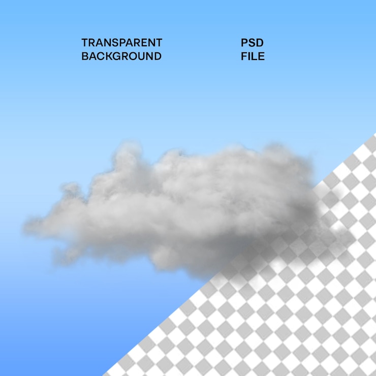 PSD nuages de superposition 3d réalistes isolés sur un fond transparent effet de transparence réelle