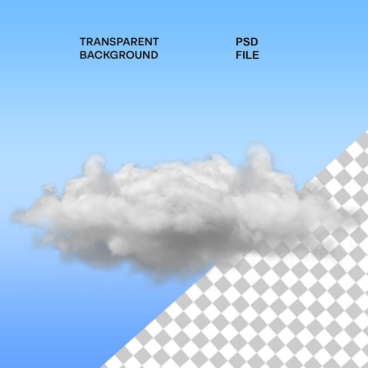 PSD nuages de superposition 3d réalistes isolés sur un fond transparent effet de transparence réelle