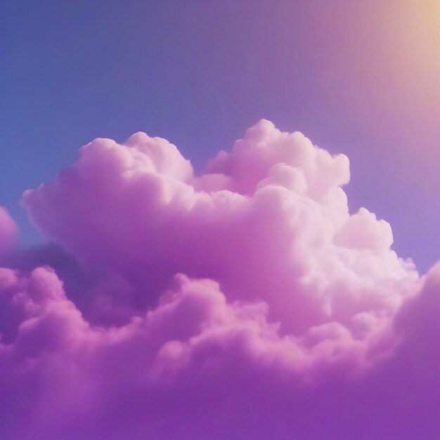 PSD des nuages violets dans le ciel bleu et la lumière du soleil