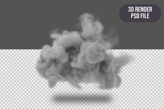 Nube ahumada realista 3D aislada