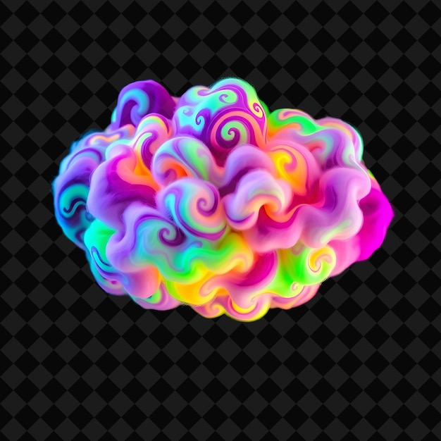 una nube de arco iris con los colores del arcoíris en ella