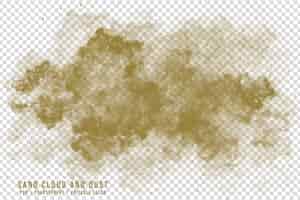 PSD nube de arena marrón realista y limpia con polvo aislado sobre fondo transparente