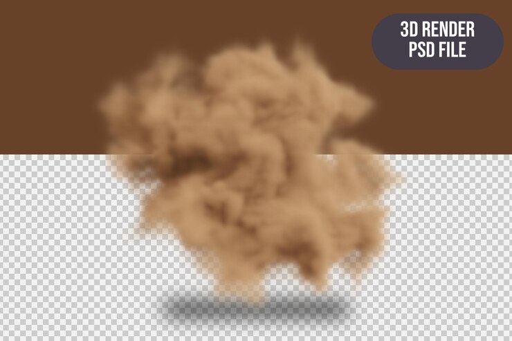 PSD nube de atardecer de procesamiento 3d aislada