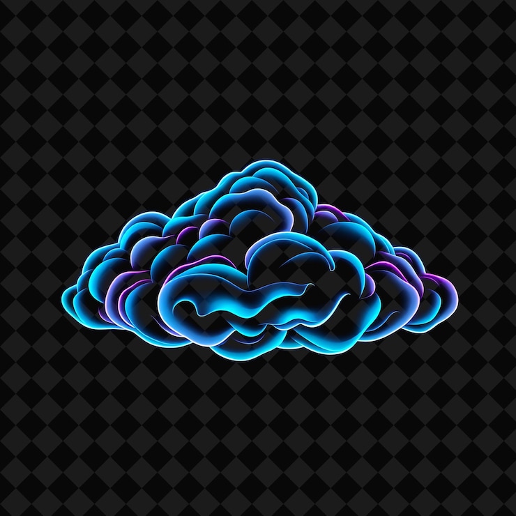 PSD una nube con colores azules y rosados en la parte superior