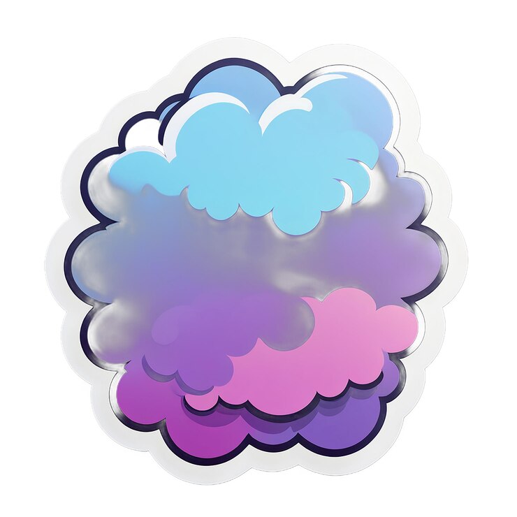 PSD una nube colorida con colores púrpura y azul en ella