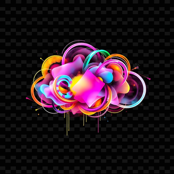 PSD una nube colorida con la palabra nube en ella