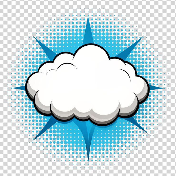 PSD nube de cómics aislada sobre un fondo transparente