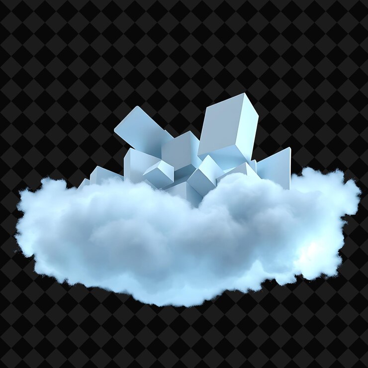 PSD nube cubista fragmentada con formas geométricas formas abstractas y múltiples perspectivas monocromático