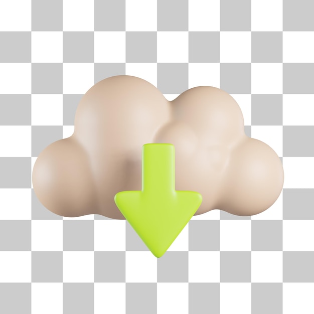 Nube descargar icono 3d