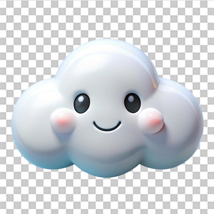 PSD nube de dibujos animados aislada sobre un fondo transparente