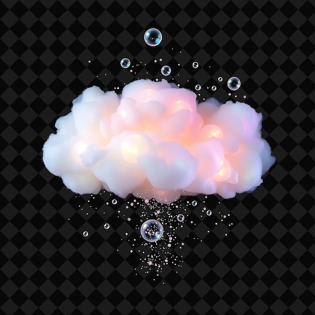 La nube encantada de Nimbus salpicada de polvo de hadas burbujas irisantes y gotas de rocío brillantes capricho