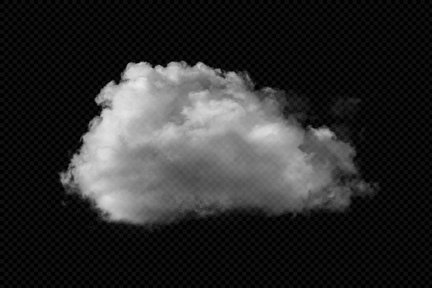 Nube esponjosa aislada sobre un fondo transparente
