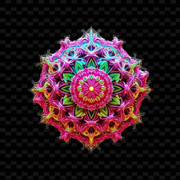 Nube fractal con patrones geométricos formas recursivas y detalles intrincados _Isolated_Neon_ObjectN