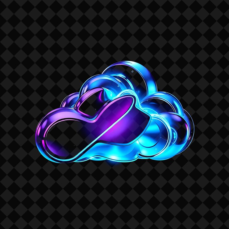 PSD nube futurista con formas elegantes formas aerodinámicas y texturas innovadoras tonos de neón de azul púrpura