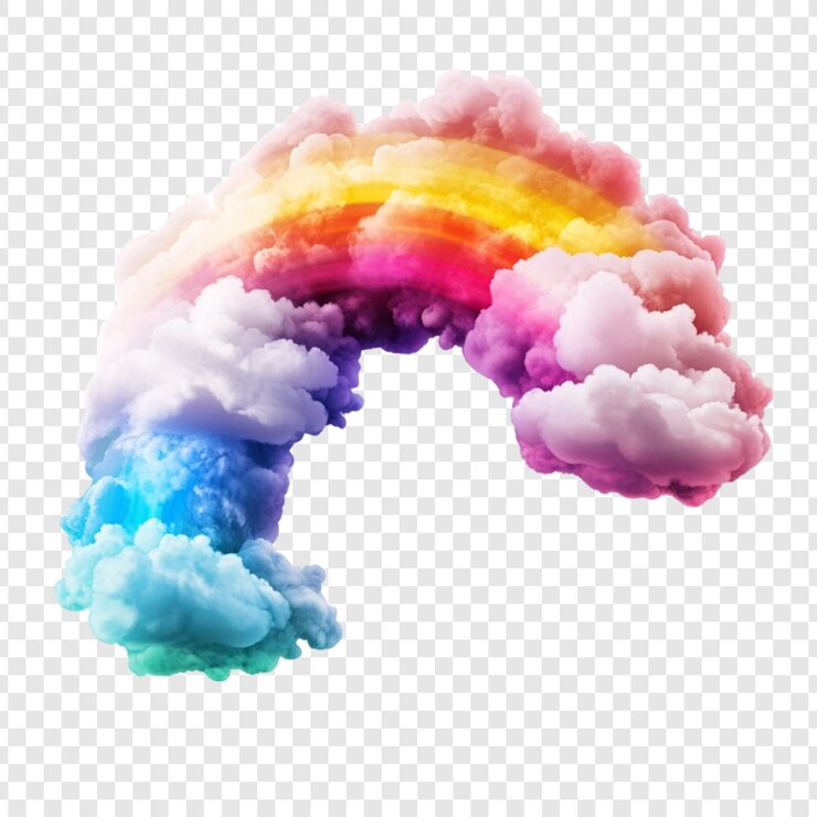 PSD nube de humo del arco iris diseño artístico vapor de colores