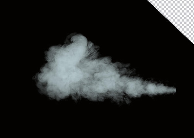 Una nube de humo realista aislada sobre un fondo negro