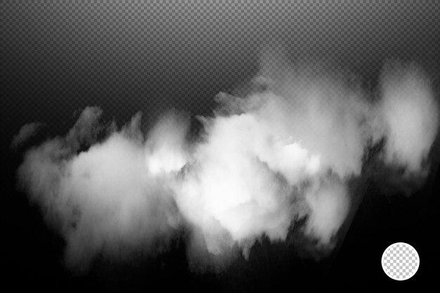Nube de humo realista sobre un fondo transparente