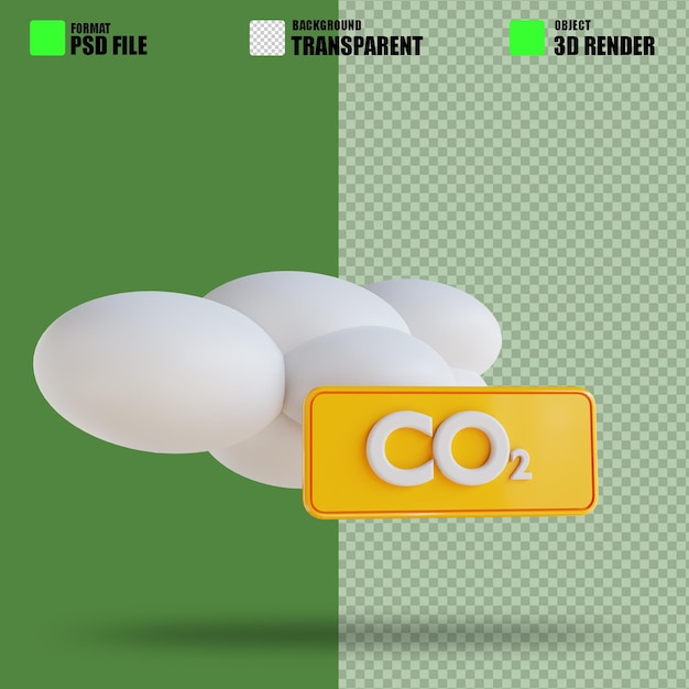 PSD nube de ilustración 3d y ecología adecuada de oxígeno 2