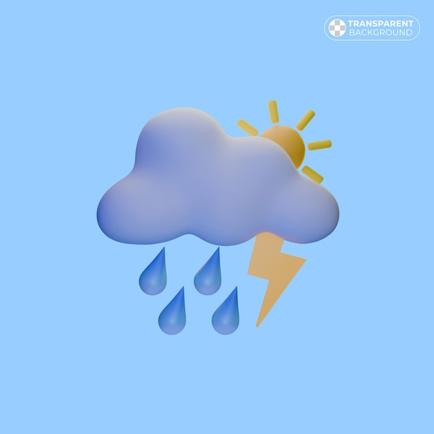 una nube de lluvia azul con un paraguas amarillo y la palabra lluvia en él